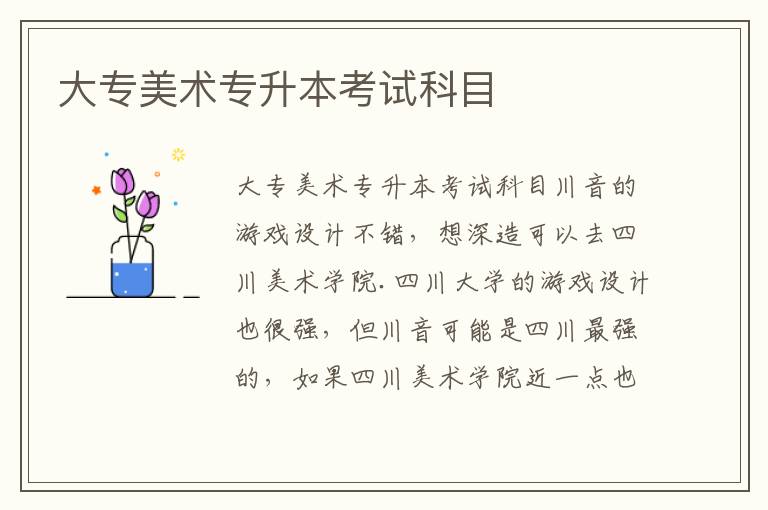 大專美術(shù)專升本考試科目