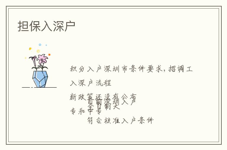 擔(dān)保入深戶