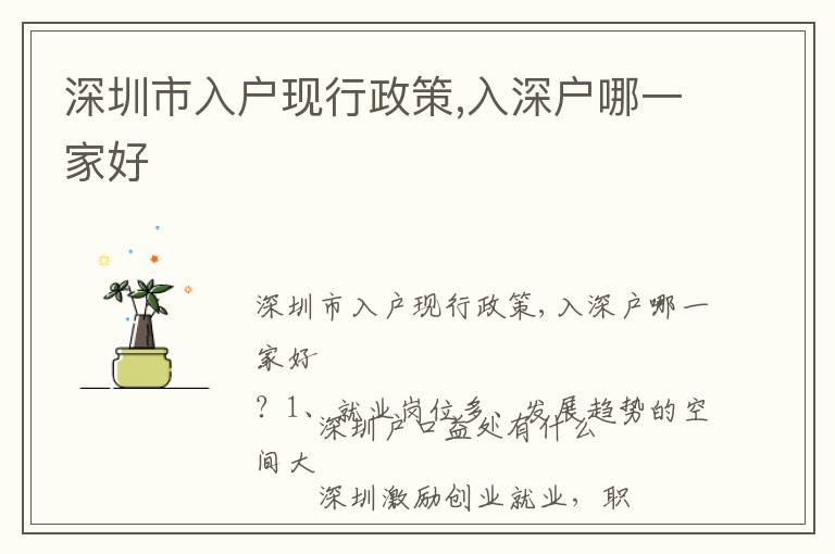深圳市入戶現(xiàn)行政策,入深戶哪一家好