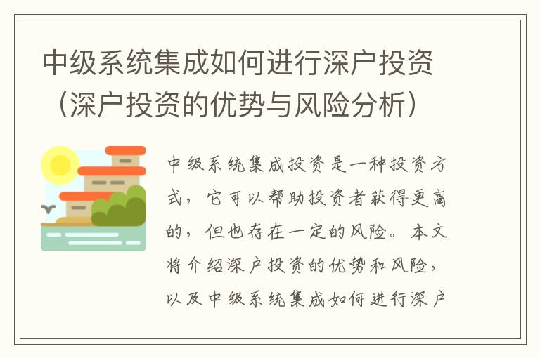 中級系統集成如何進行深戶投資（深戶投資的優(yōu)勢與風險分析）