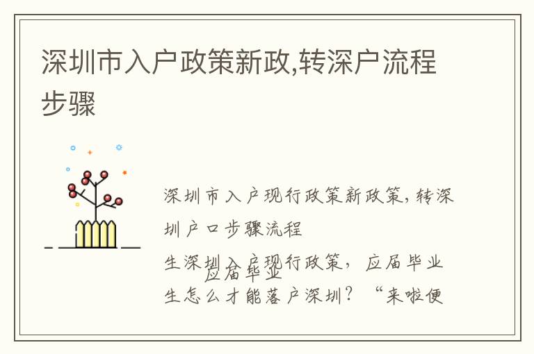 深圳市入戶政策新政,轉(zhuǎn)深戶流程步驟