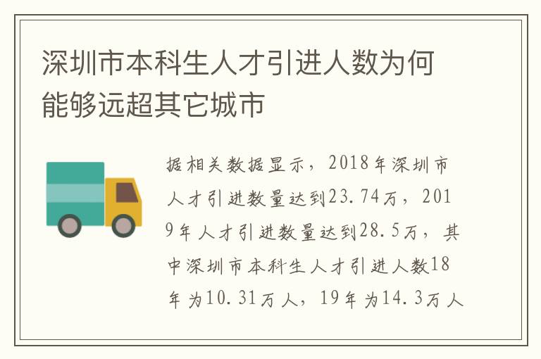 深圳市本科生人才引進(jìn)人數(shù)為何能夠遠(yuǎn)超其它城市